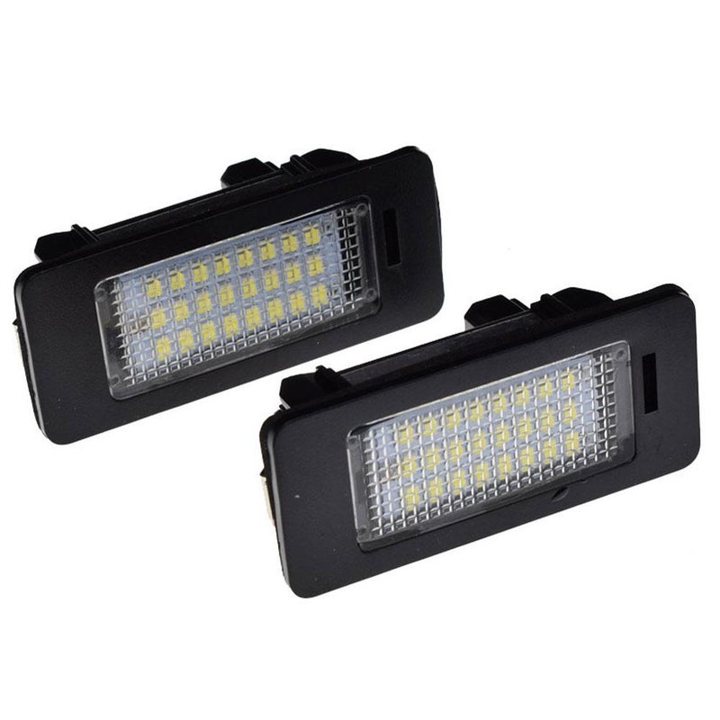 LED license plate lights are suitable for BMW 1 Series, 3 Series, 5 Series, X Series, E90/91/92/93, E39, E60, E70, E61, and E72.